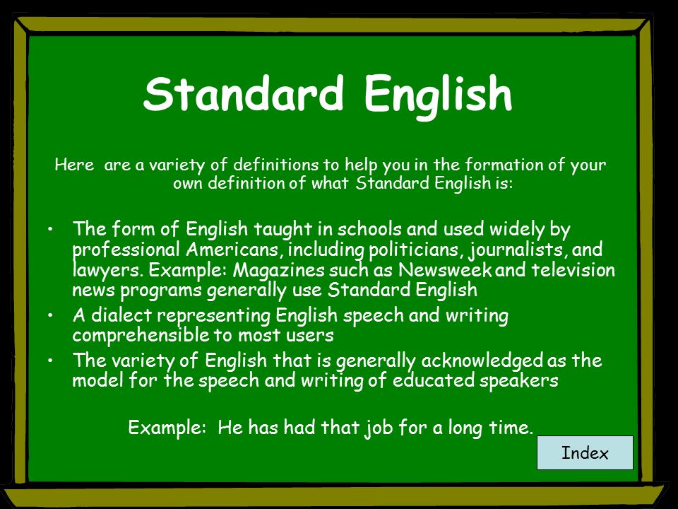 standard english examples