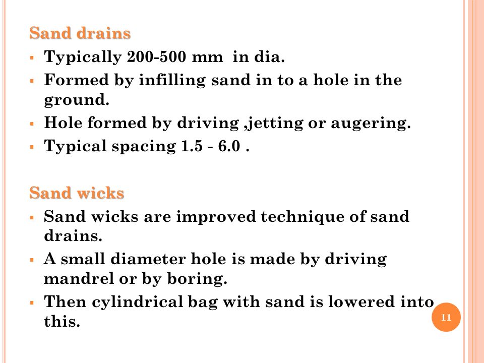 sand wick drains