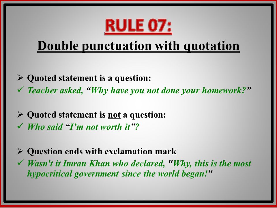 Double punctuation with quotation