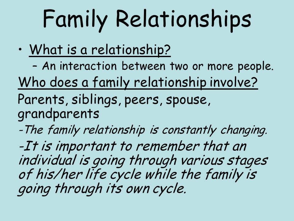 importance of having a good family relationship