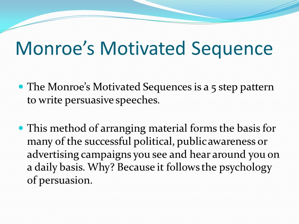 monroe sequence persuasive speech outline