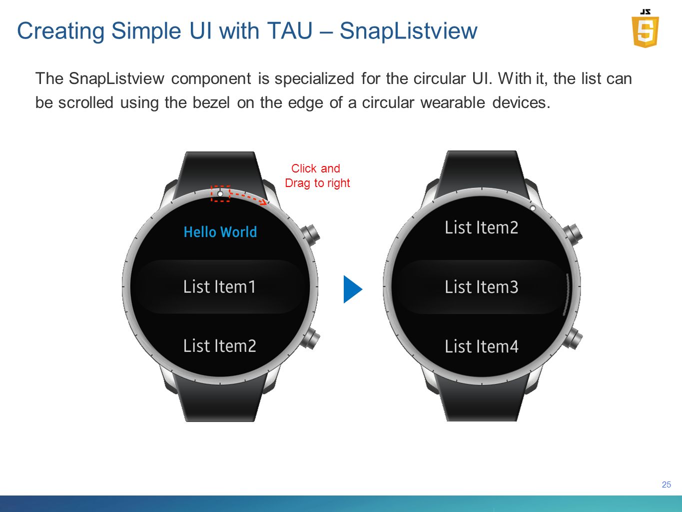 Creating Simple UI with TAU – SnapListview