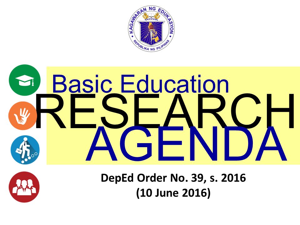 RESEARCH AGENDA Basic Education DepEd Order No. 39, s. 2016