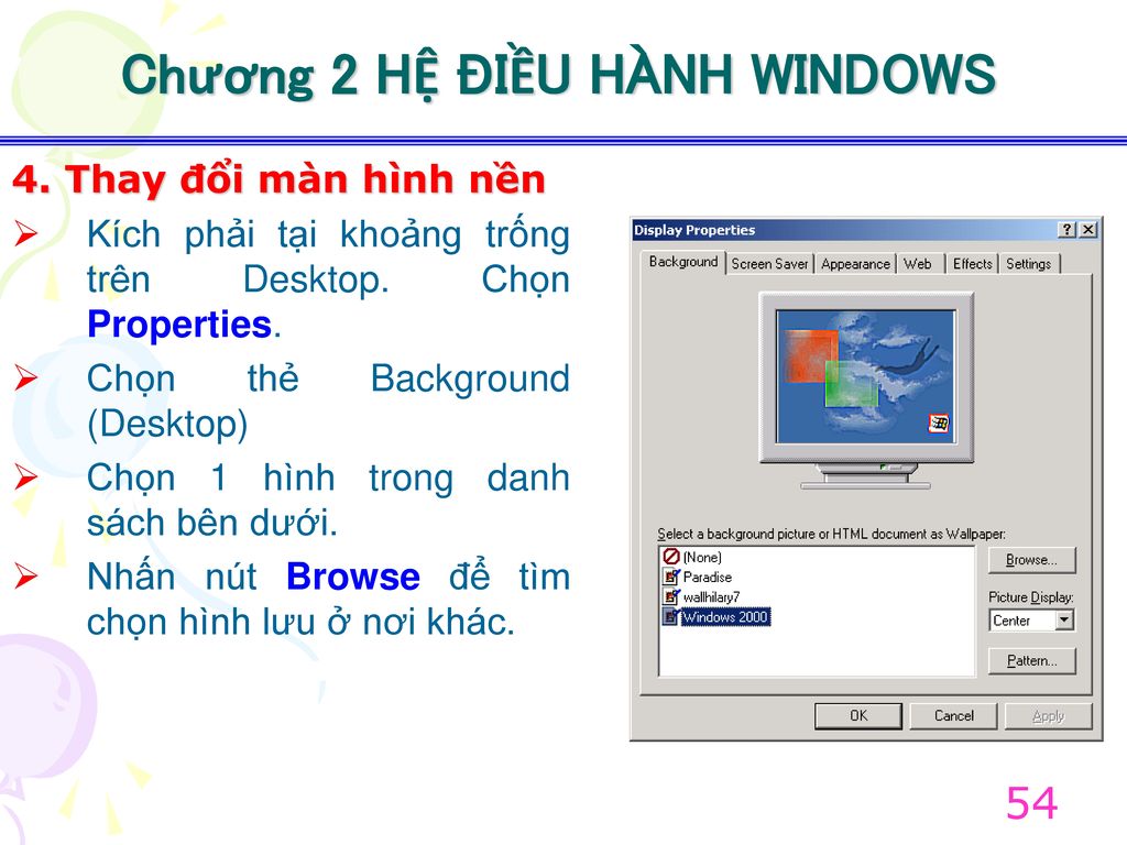 Chương 2 HỆ ĐIỀU HÀNH WINDOWS