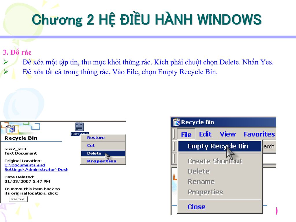 Chương 2 HỆ ĐIỀU HÀNH WINDOWS