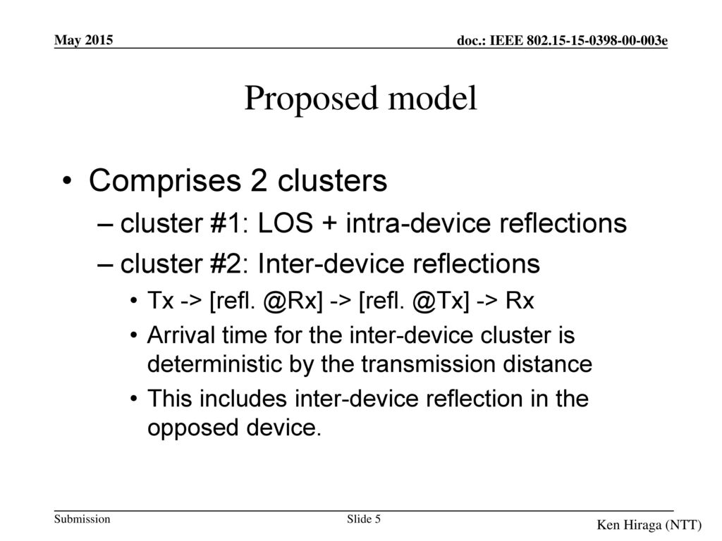 Proposed model Comprises 2 clusters