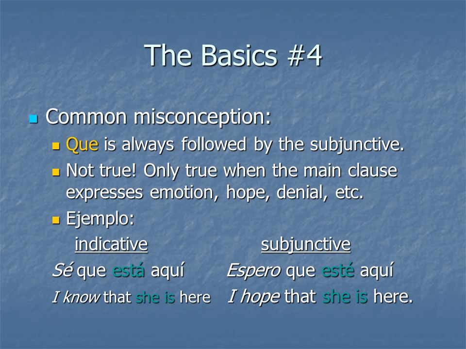 The Basics #4 Common misconception: