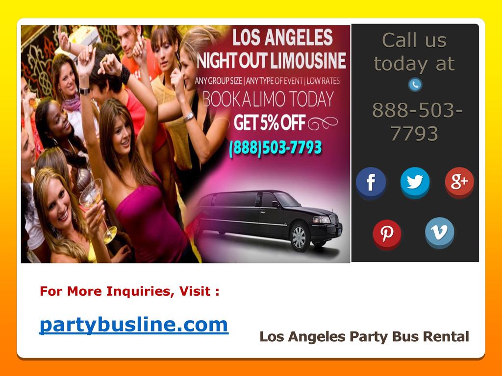 For More Inquiries, Visit : Los Angeles Party Bus Rental