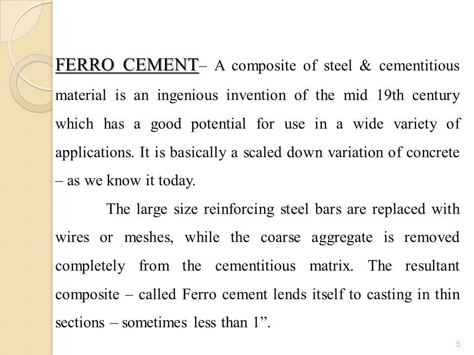 Ferrocement Presented By Ppt Video Online Download
