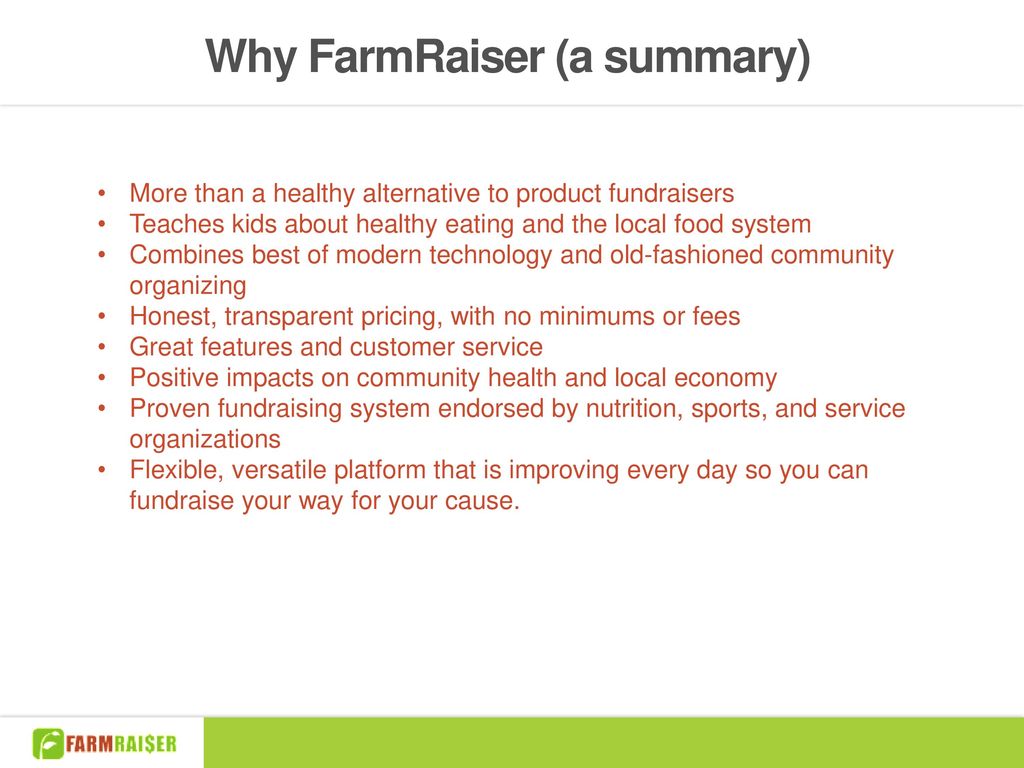Why FarmRaiser (a summary)