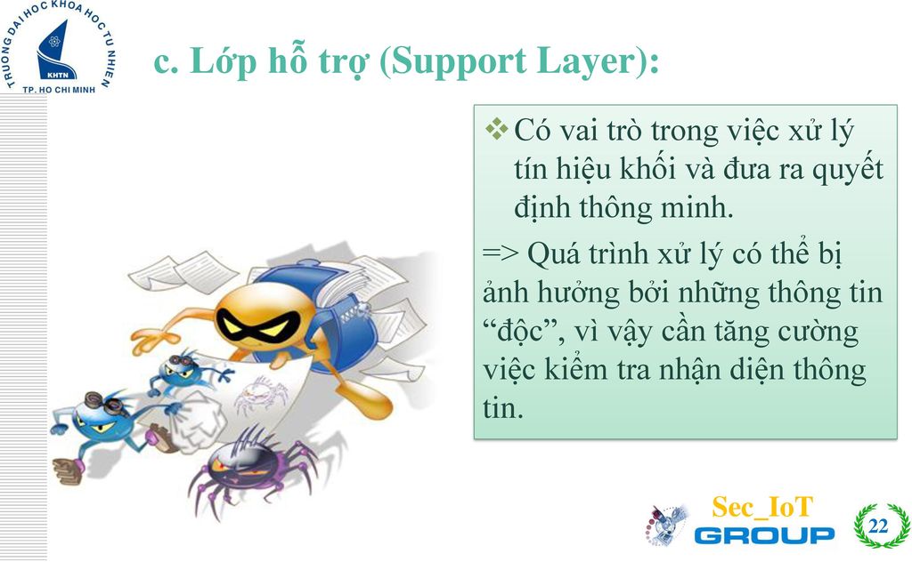 c. Lớp hỗ trợ (Support Layer):