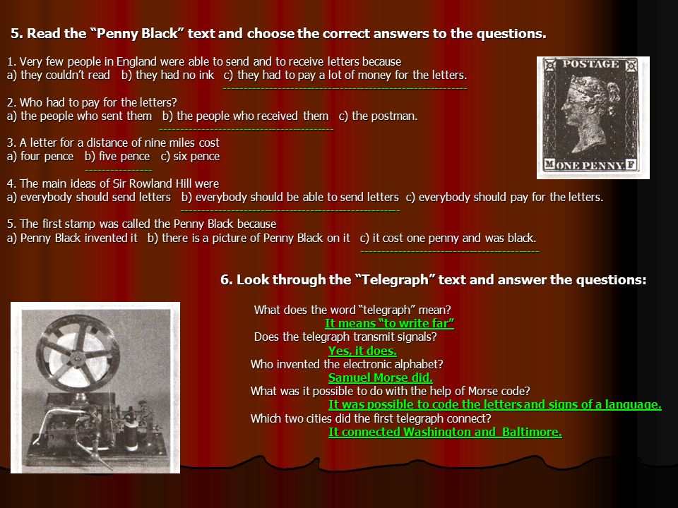 Read the text and correct answers