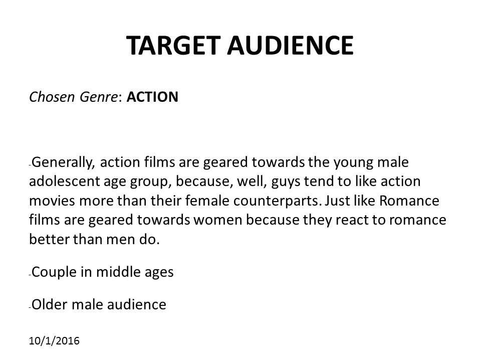 target audience for action films