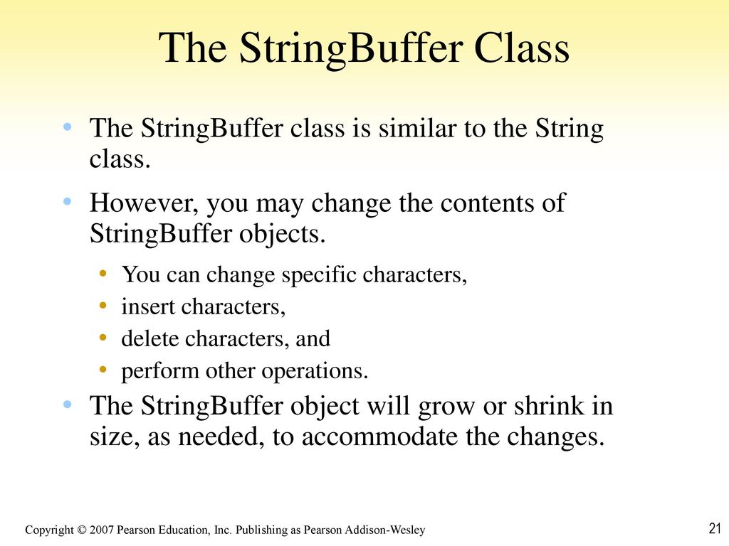 The StringBuffer Class