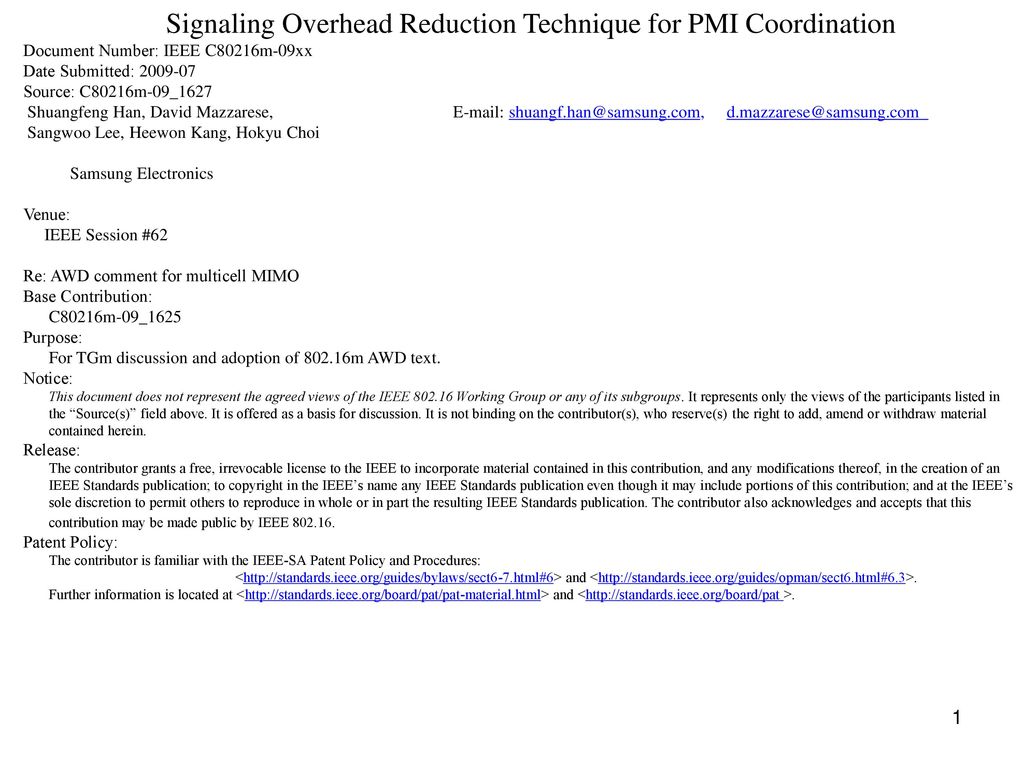 Signaling Overhead Reduction Technique for PMI Coordination