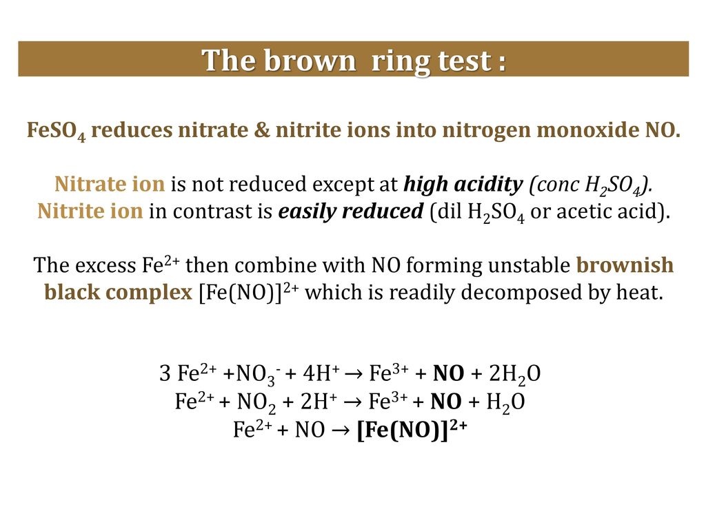 Answer the following questions pertaining to the brown ring | KnowledgeBoat