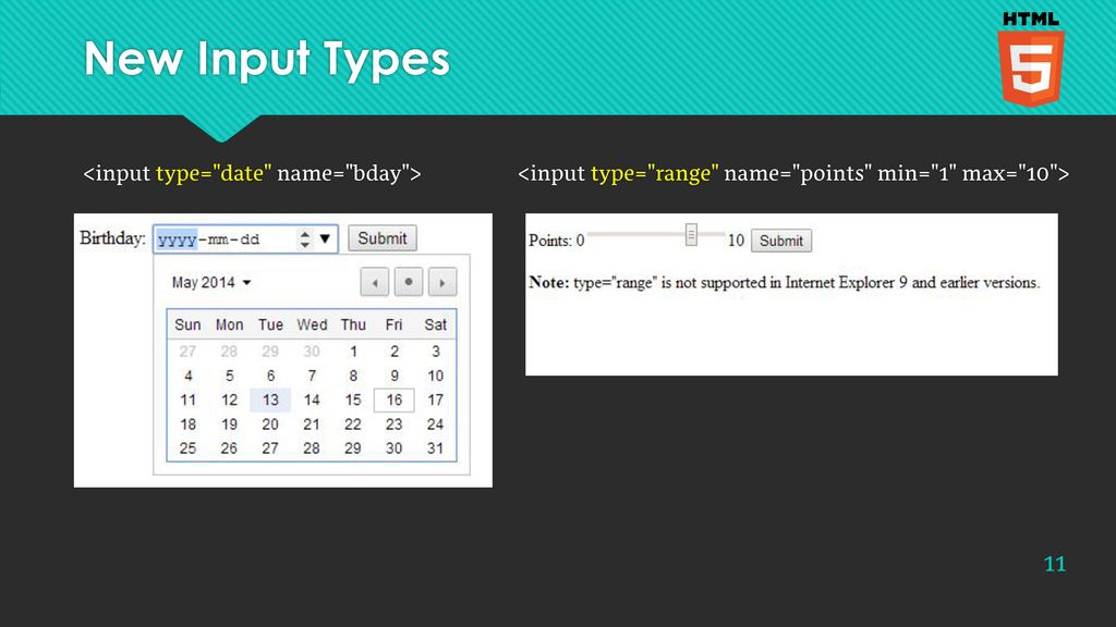 Input type date Input type date