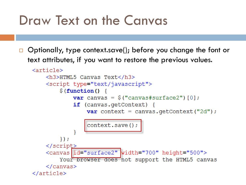 Drawing with the HTML5 Canvas - ppt download