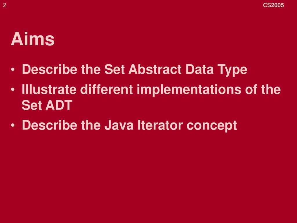 Cs2005 Week 7 Lectures Set Abstract Data Type Ppt Download