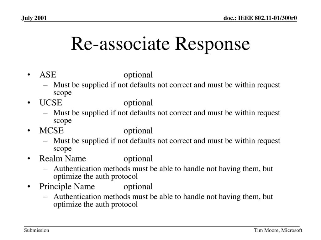 Re-associate Response