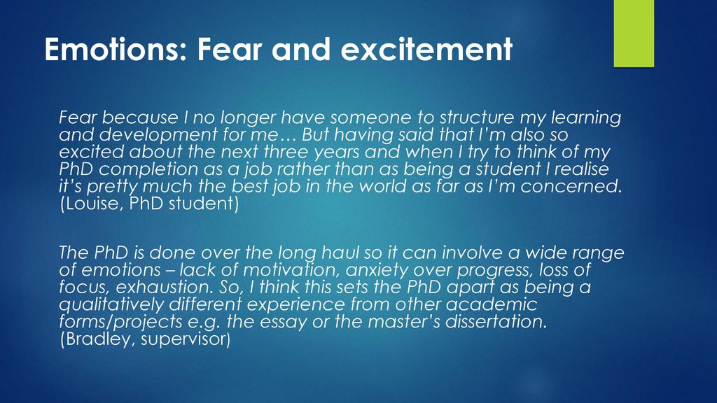 Emotions: Fear and excitement