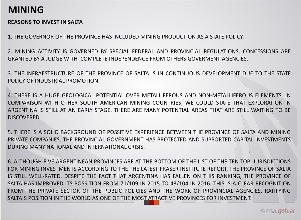 WHAT IS REMSA? REMSA IS THE ENERGY AND MINING RESOURCE COMPANY OF THE