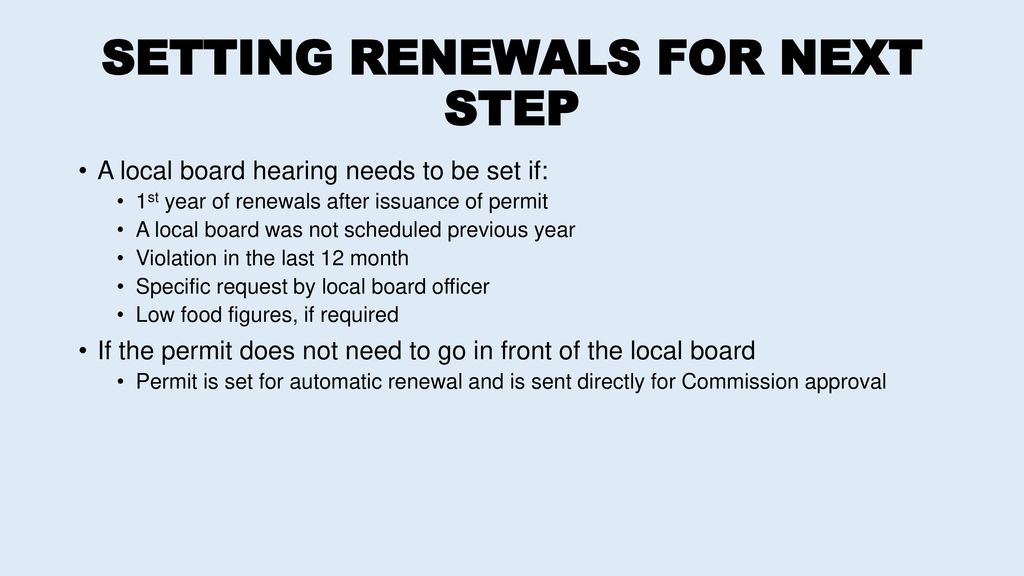 SETTING RENEWALS FOR NEXT STEP