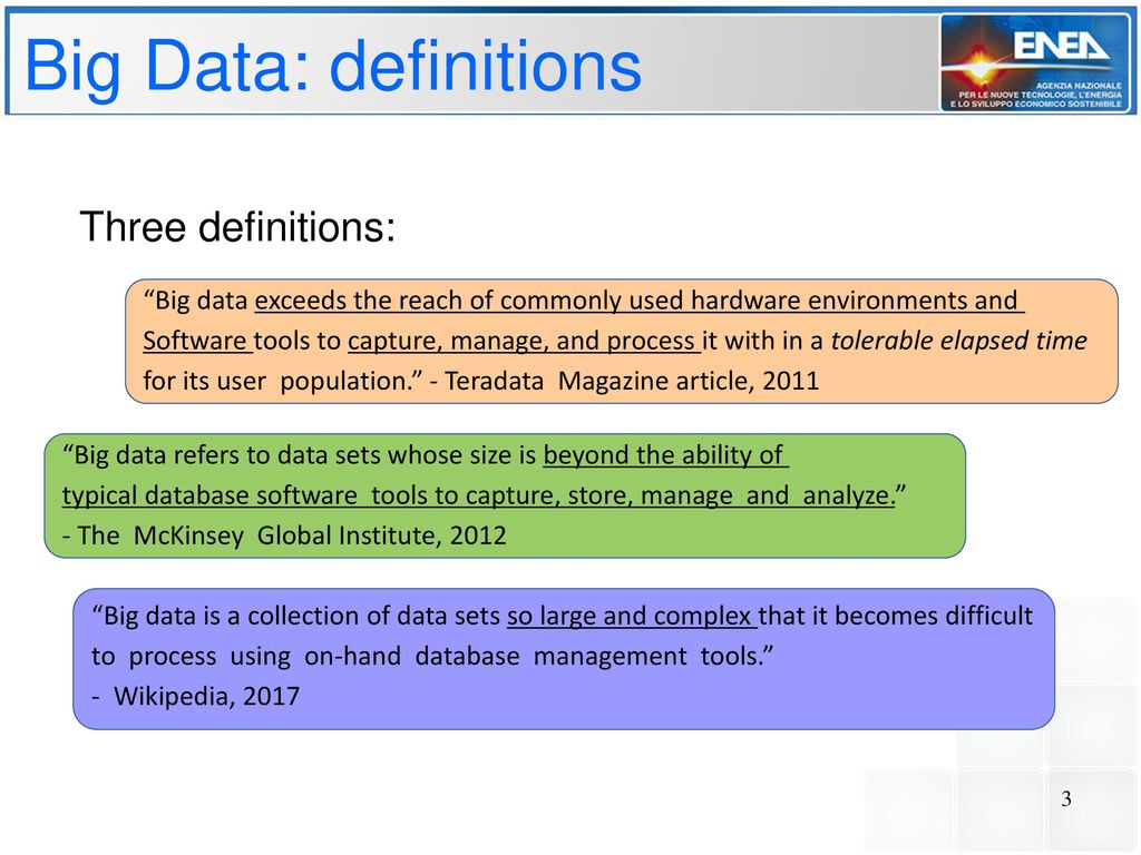Examples of Big Data analytics in ENEA: - ppt download