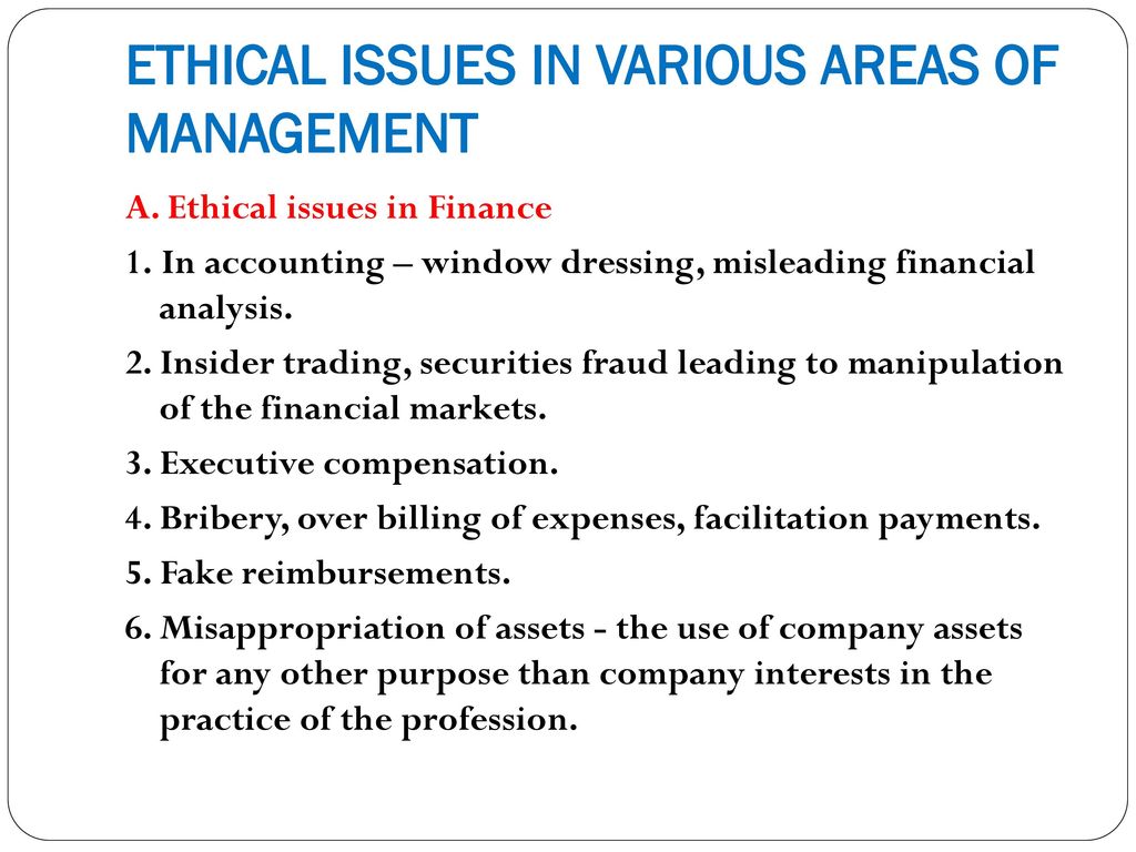 ethical issues in management accounting