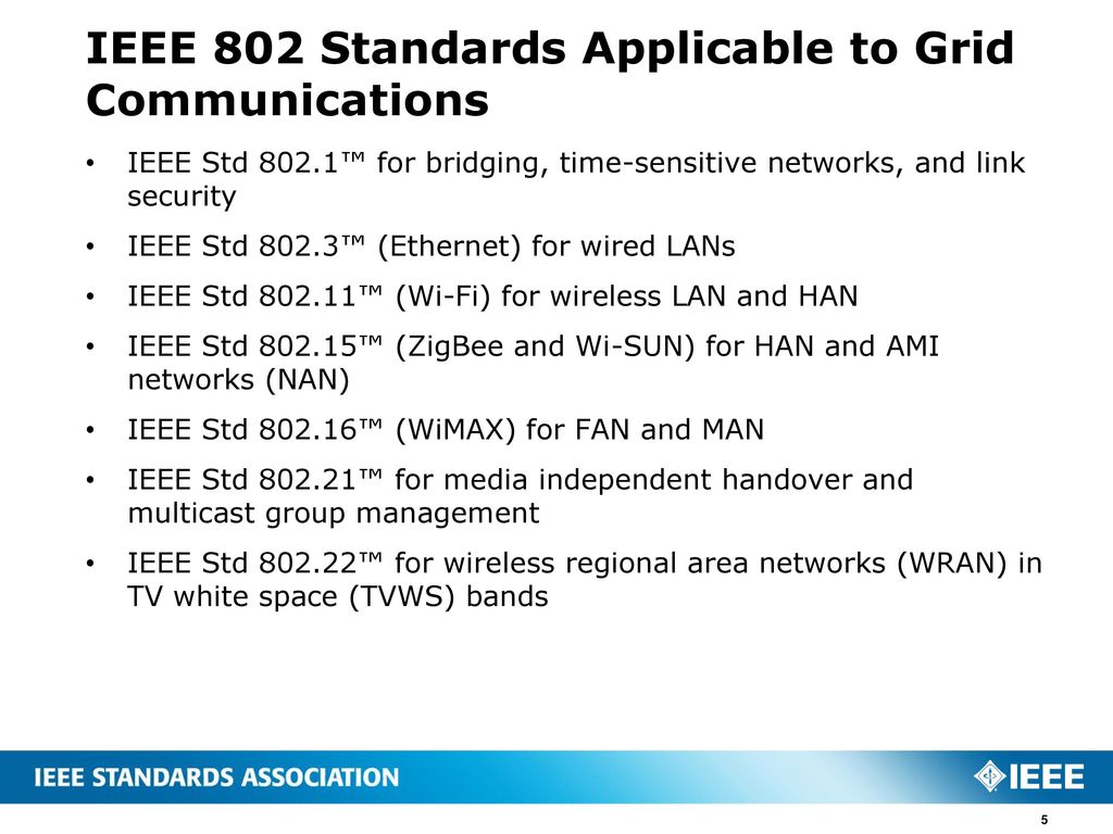 802 Standards Chart