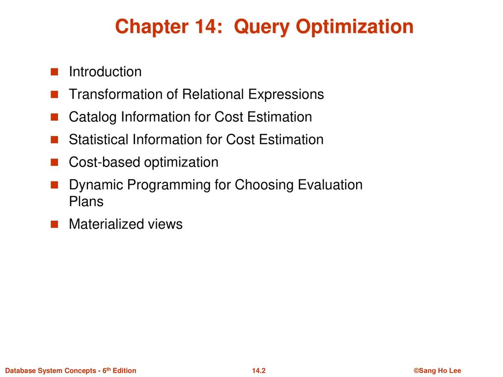 Chapter 14: Query Optimization - Ppt Download