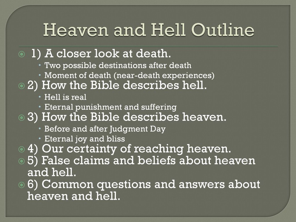 Heaven, Hell and the Afterlife: A Power Point