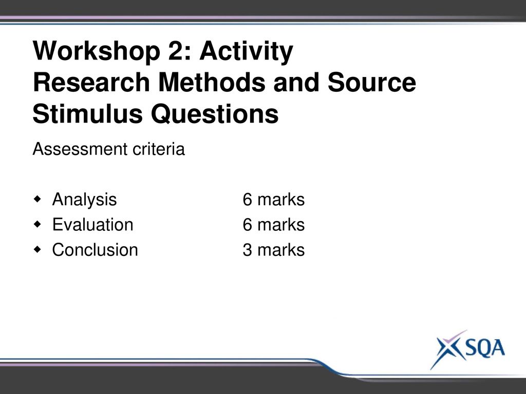 Research Methods and Source Stimulus Questions
