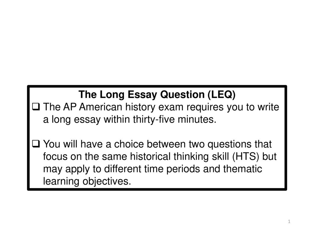 apush long essay question