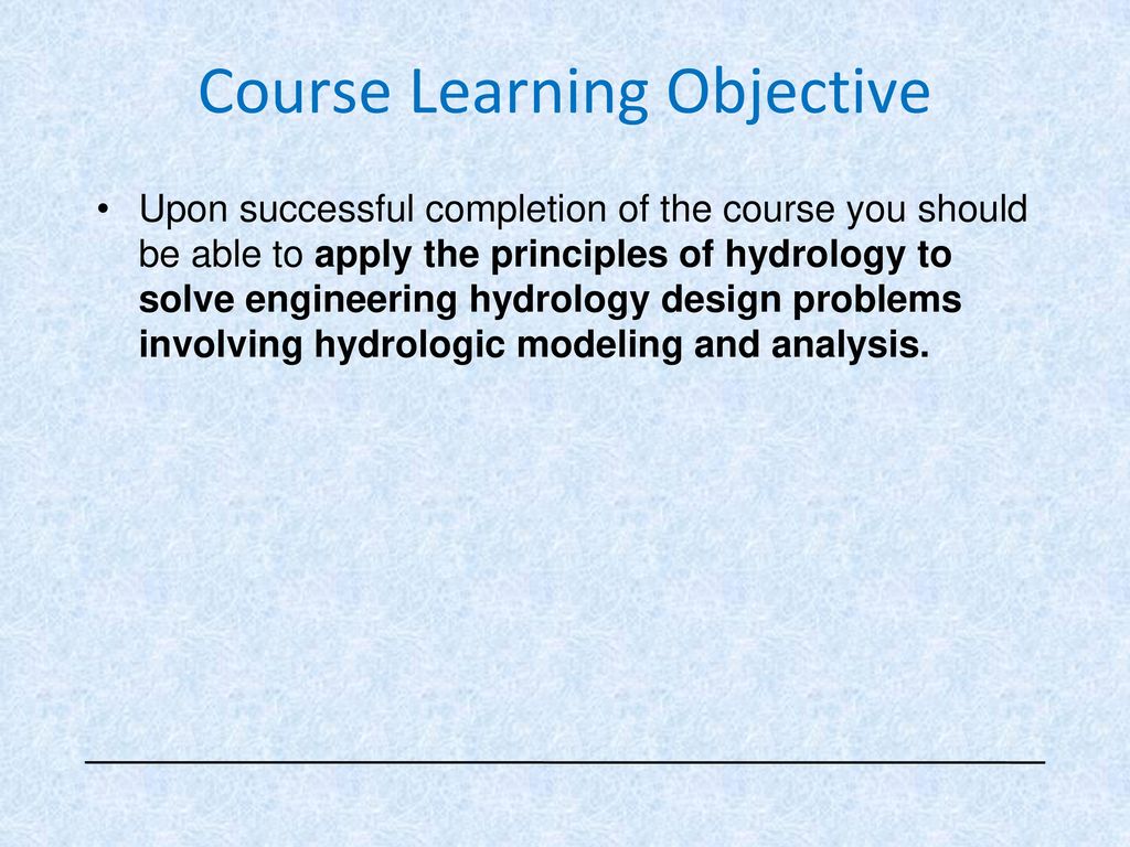 Course Learning Objective