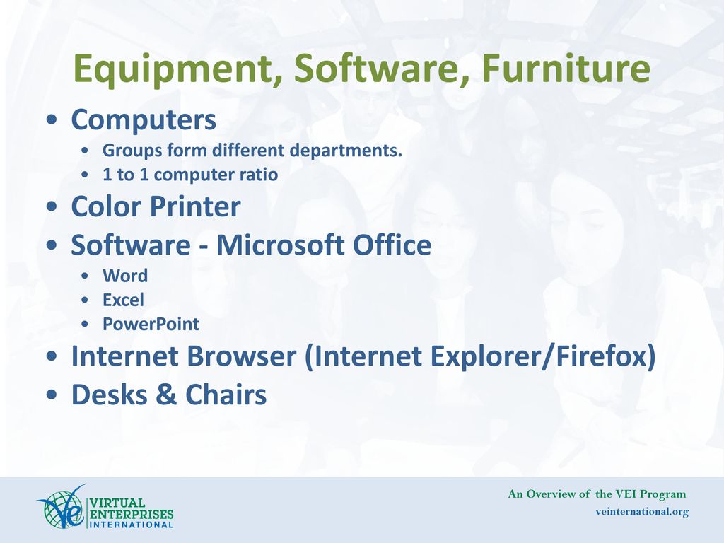 Equipment, Software, Furniture