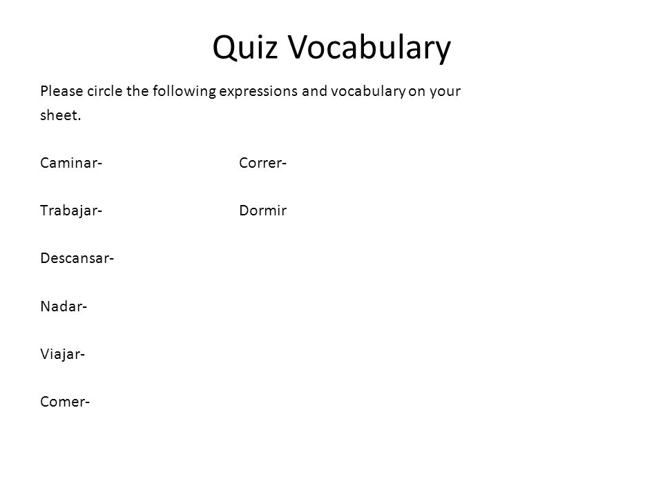Quiz Vocabulary