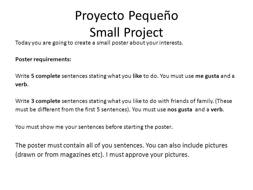 Proyecto Pequeño Small Project