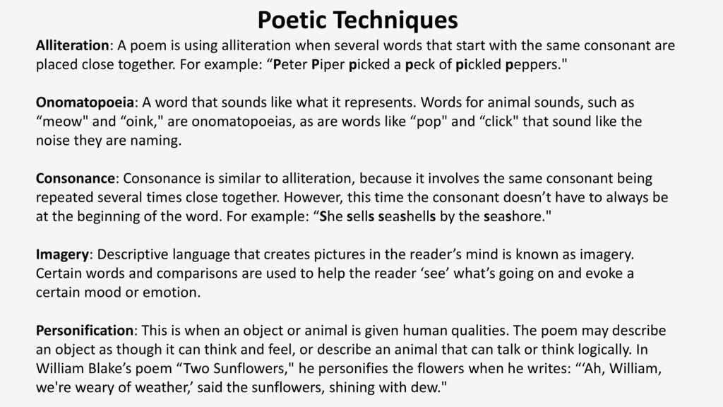 types of poetic techniques