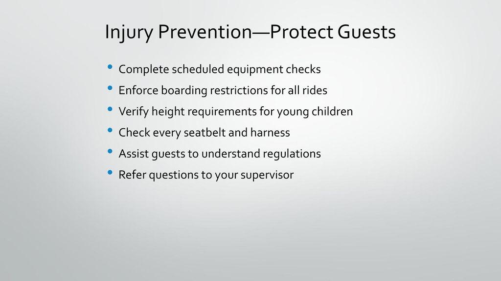 Injury Prevention—Protect Guests