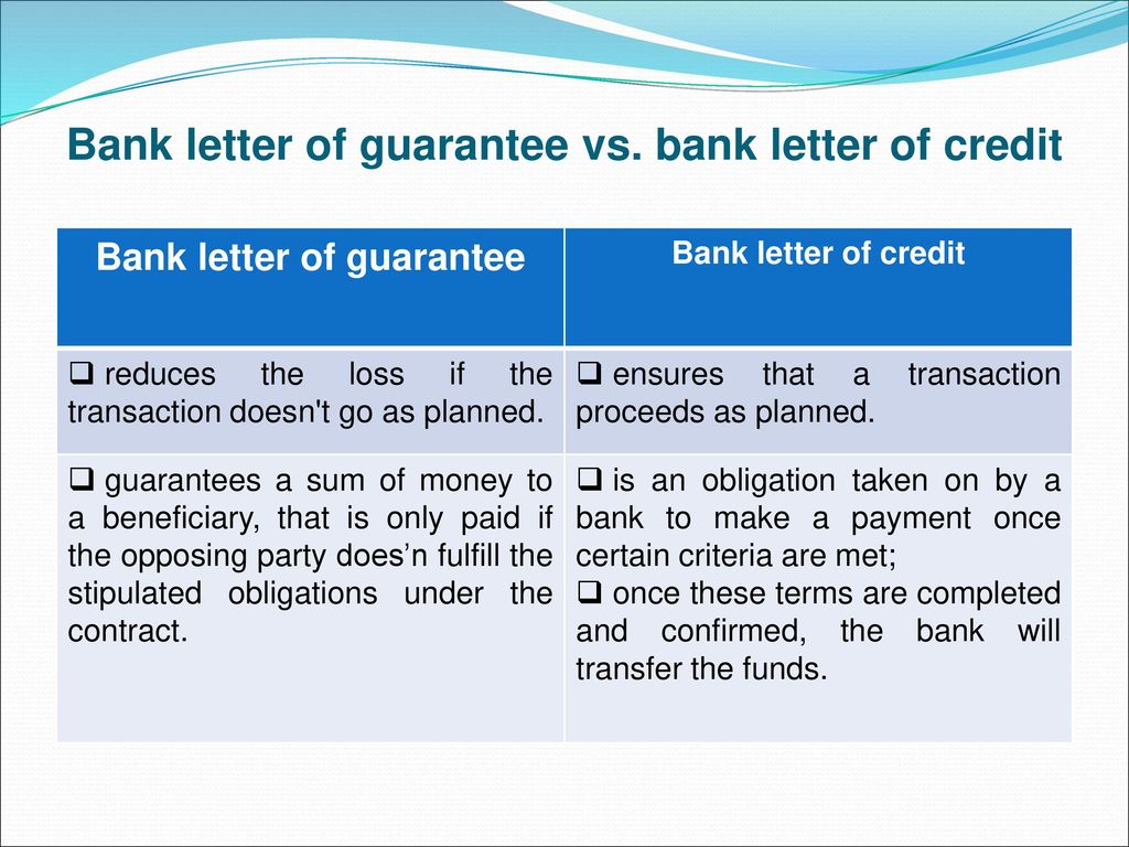 Letter Of Credit And Bank Guarantee Ppt Absurdmerch Com