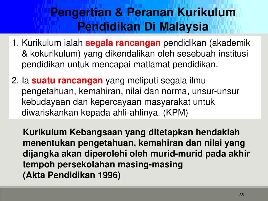 peranan akta pendidikan 1996 terhadap perkembangan pendidikan di malaysia