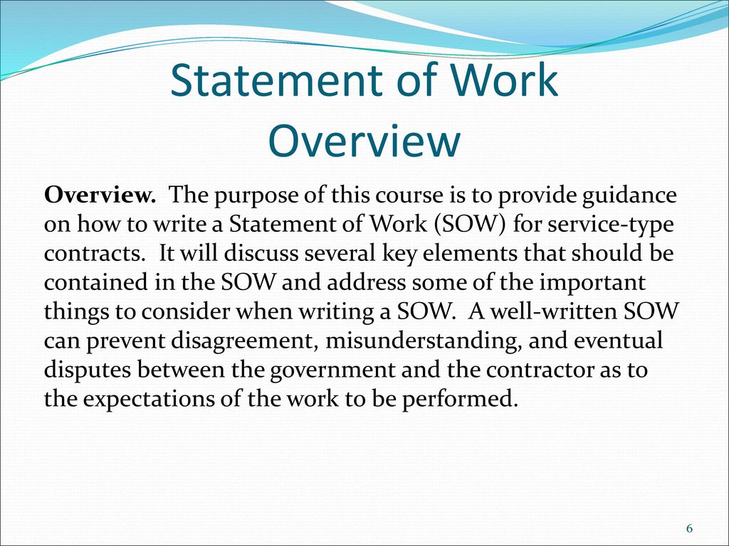 Statement of Work (SOW) - ppt download
