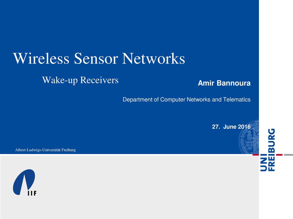 Wireless Sensor Networks Wake Up Receivers Ppt Download