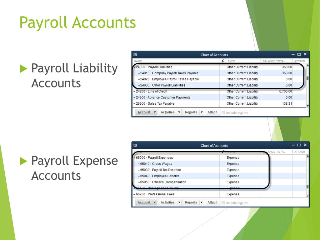 Payroll Liabilities Chart Of Accounts