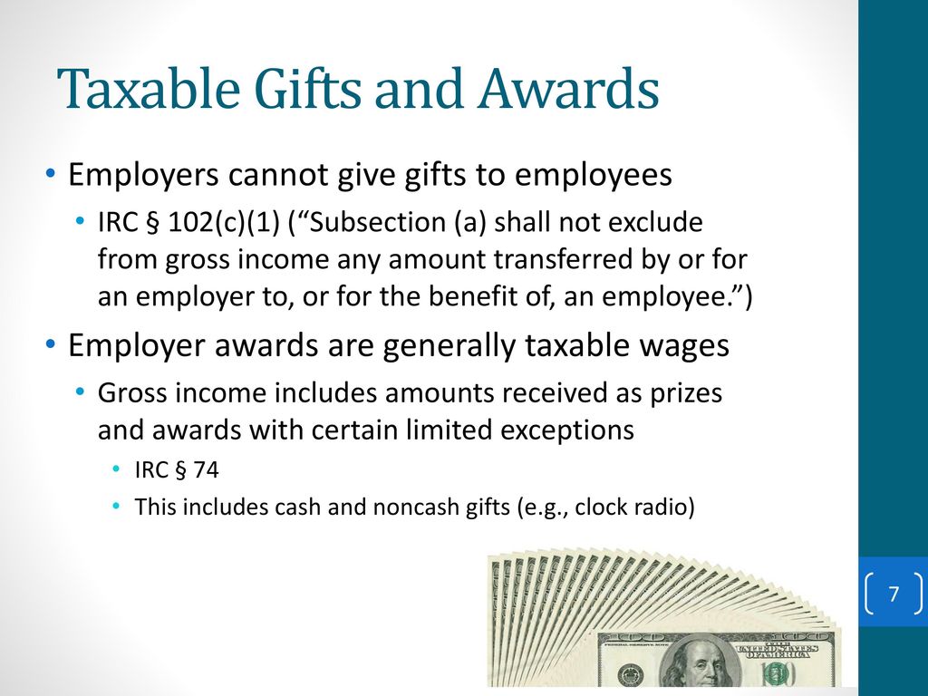 Taxable Gifts And Awards