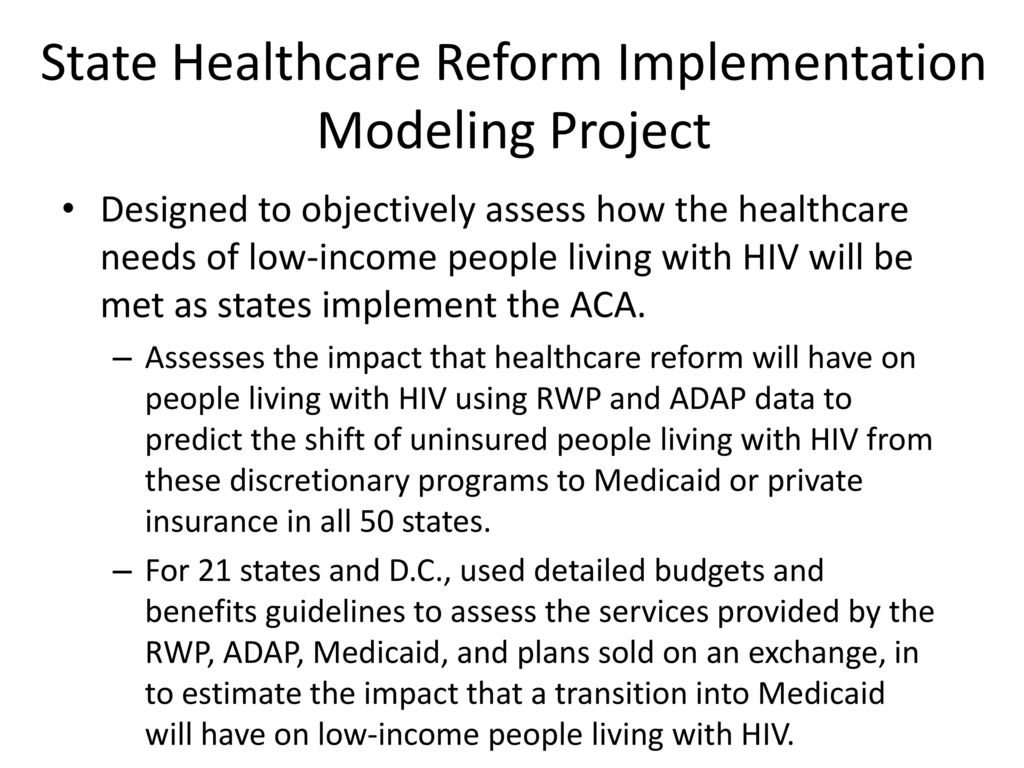State Healthcare Reform Implementation Modeling Project