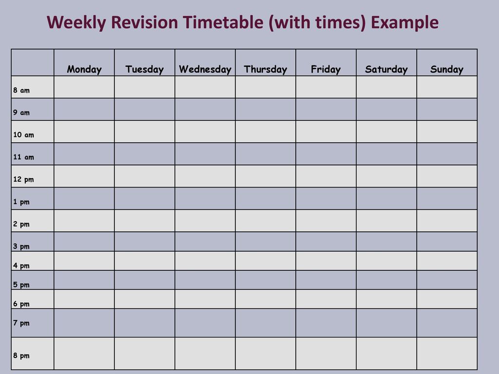 Parents Survival Guide to Year ppt video online download Inside Blank Revision Timetable Template