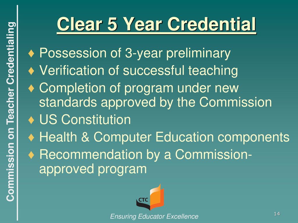 Clear 5 Year Credential Possession of 3-year preliminary