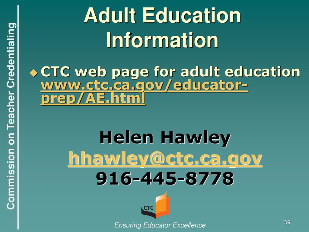 Adult Education Information
